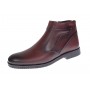 Ghete barbati casual, din piele naturala, cu fermoar, imblanite, GKR Rome Bordeaux